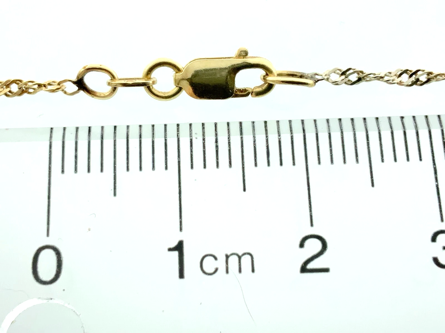 10K Yellow Gold Rope Link Chain Necklace Italy 18.5 in x 1 mm AU235