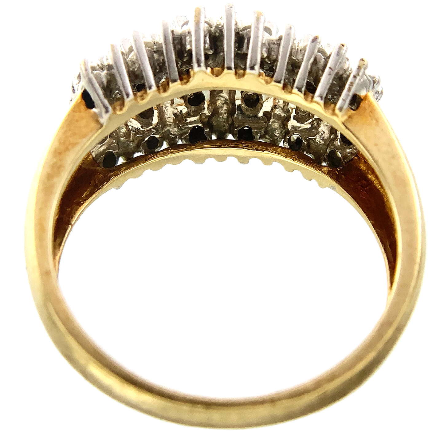 10K Yellow Gold Diamond Cluster Ring Band Size Loose 7 AU239