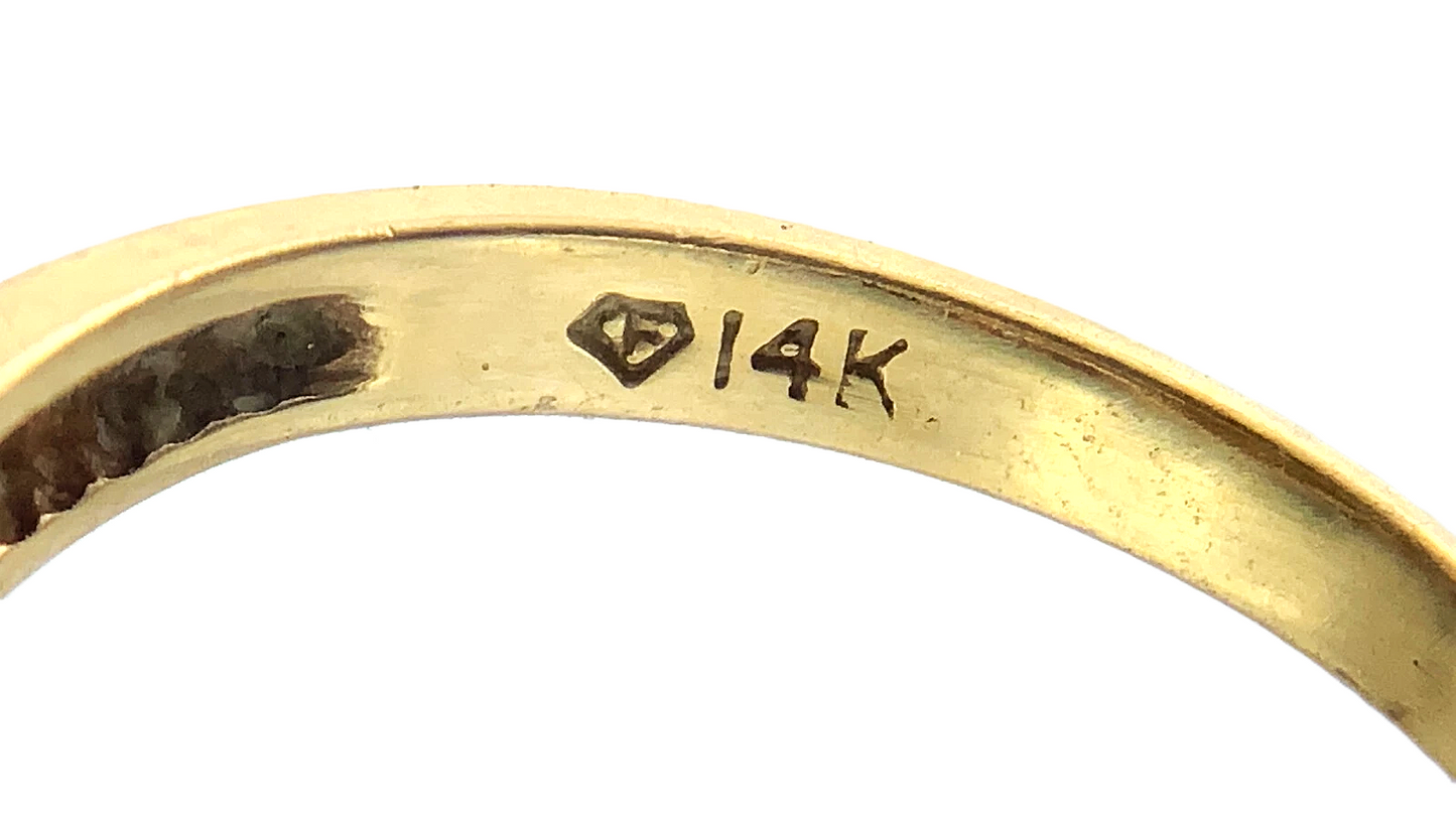 14K Yellow Gold Diamond Cluster Ring Engagement Ring Size 5.75 AU240