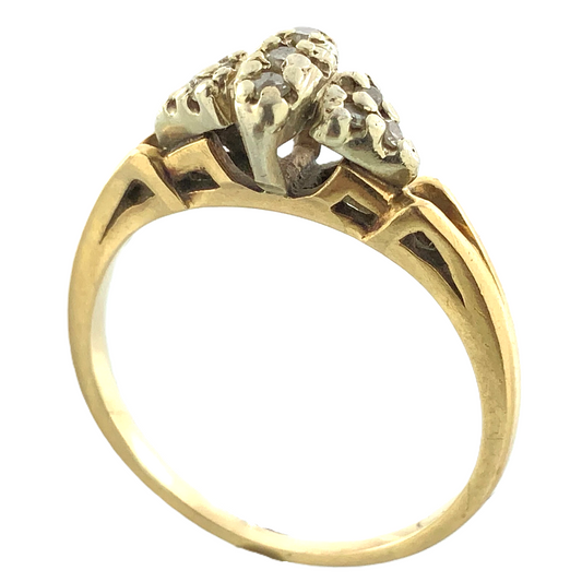 14K Yellow Gold Diamond Ring Size 7.5 AU241