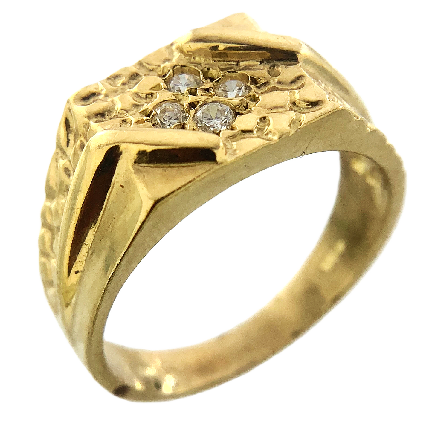 10K Yellow Gold Mens Nugget Ring Size: 8.75 AU245