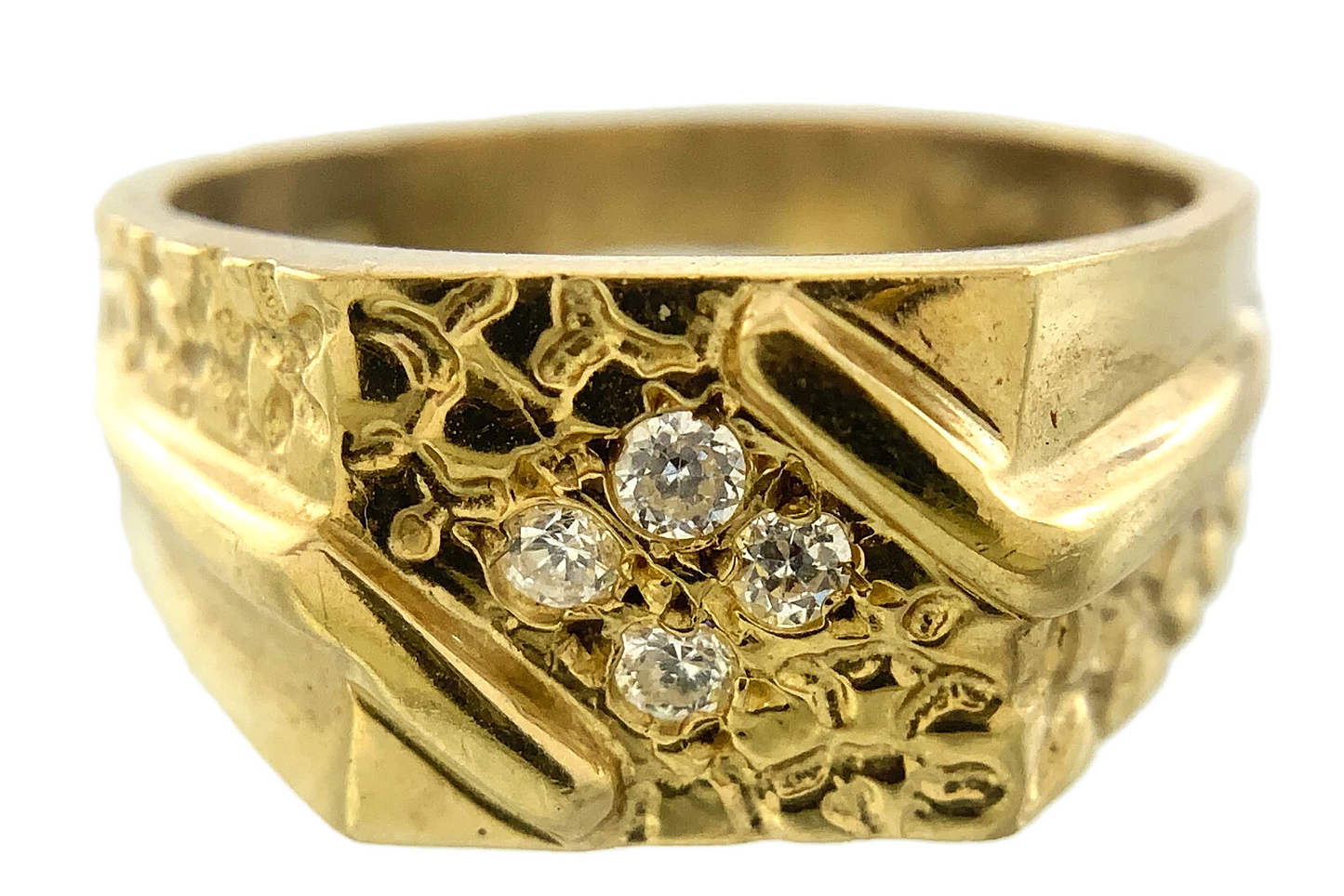 10K Yellow Gold Mens Nugget Ring Size: 8.75 AU245