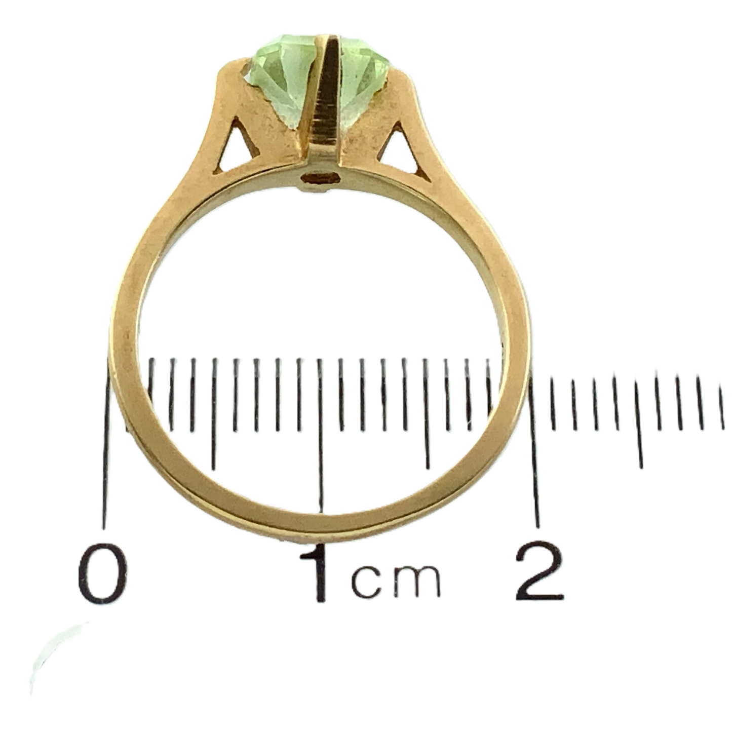 14K Yellow Gold Green Amethyst Ring Size: 6.5 AU248