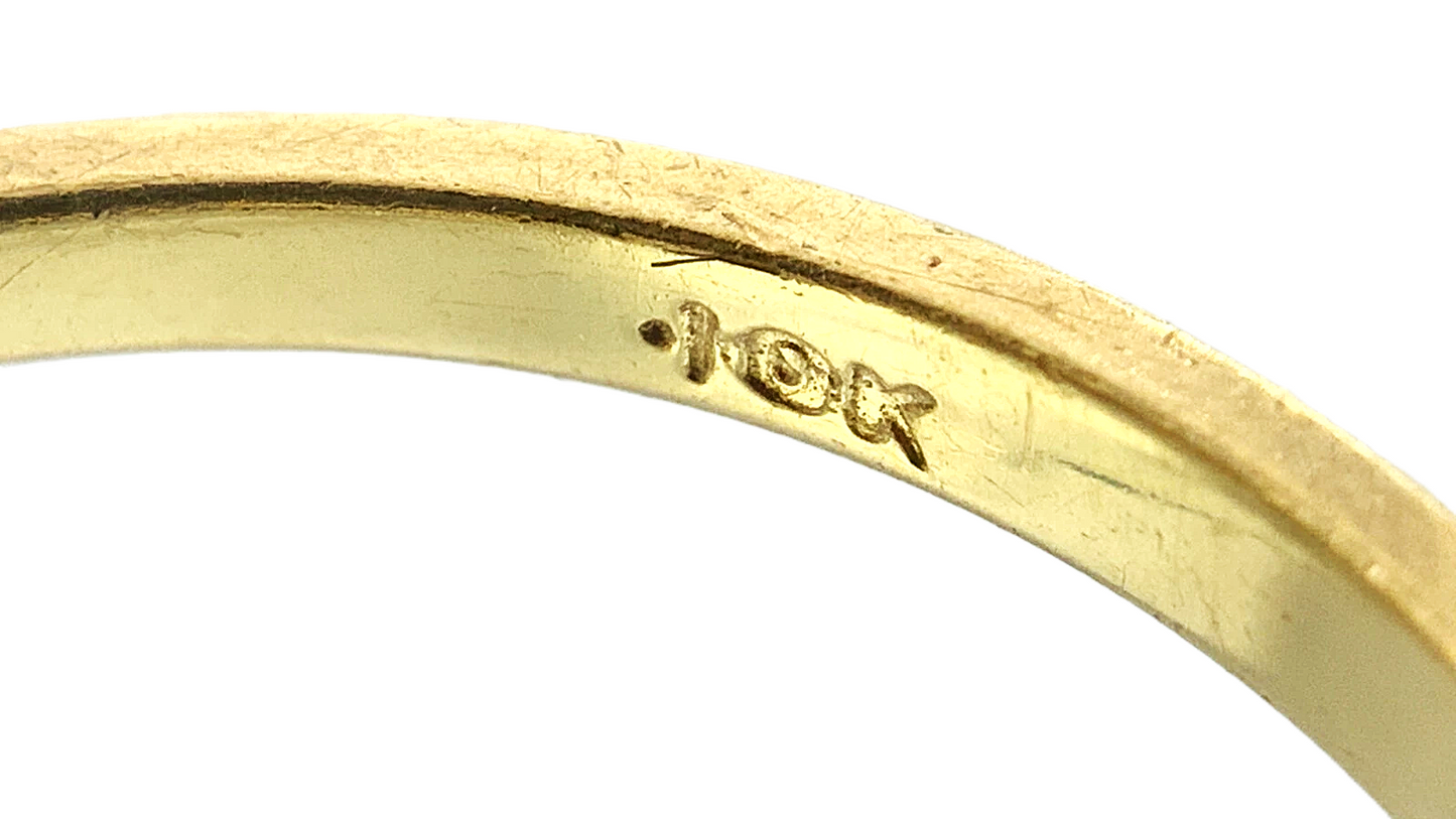 10K Yellow Gold Green Jade Ring Size: 6 AU249