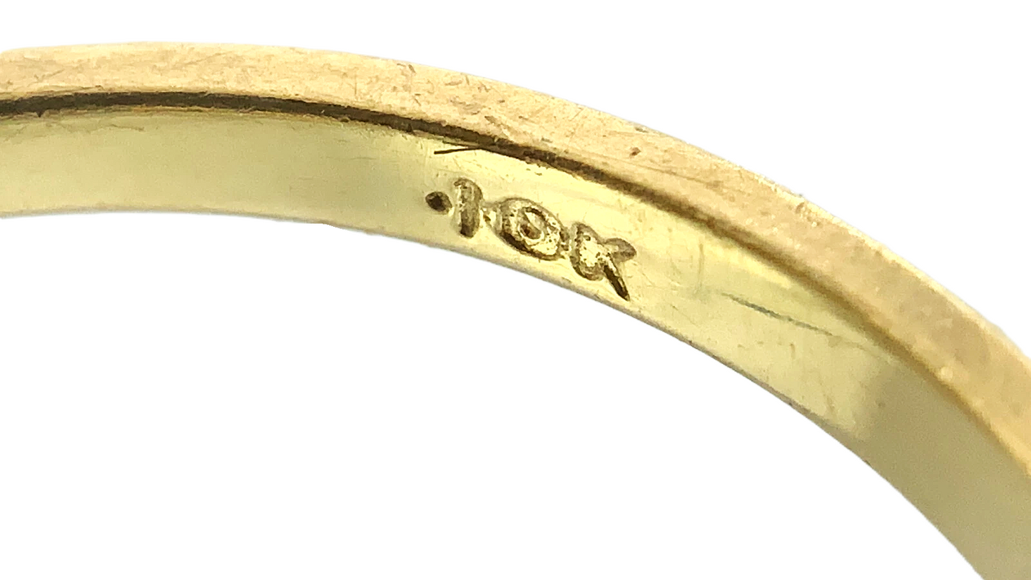 10K Yellow Gold Green Jade Ring Size: 6 AU249