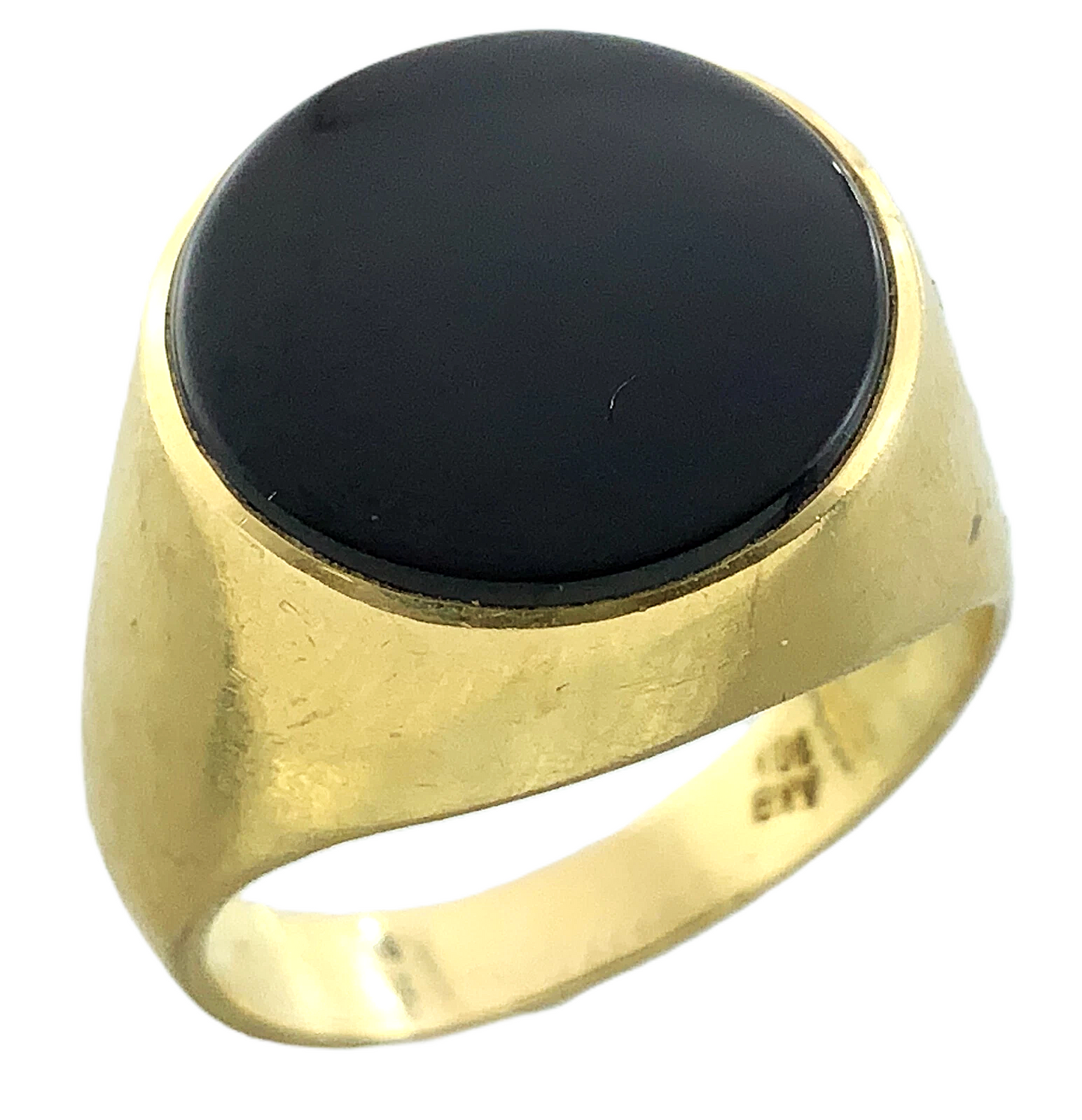 10K Yellow Gold Black Onyx Signet Ring Size: 7.5 AU250