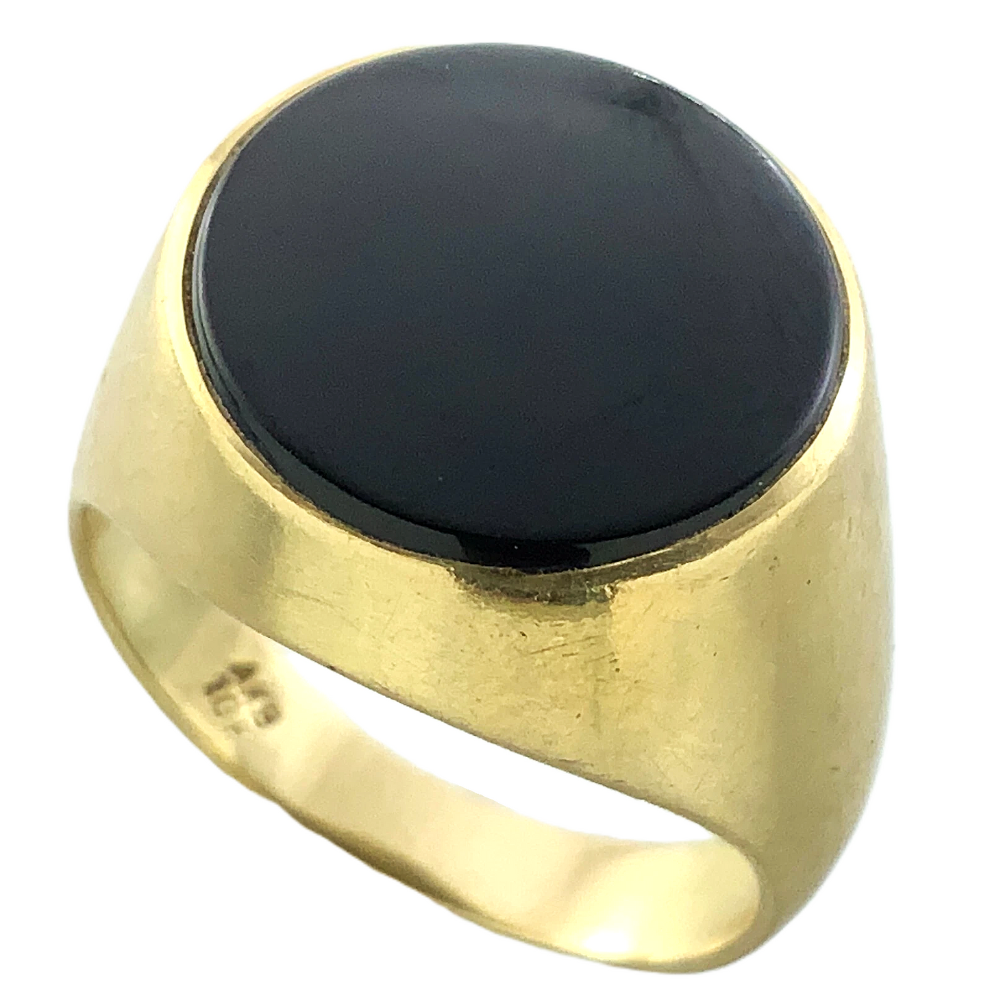 10K Yellow Gold Black Onyx Signet Ring Size: 7.5 AU250