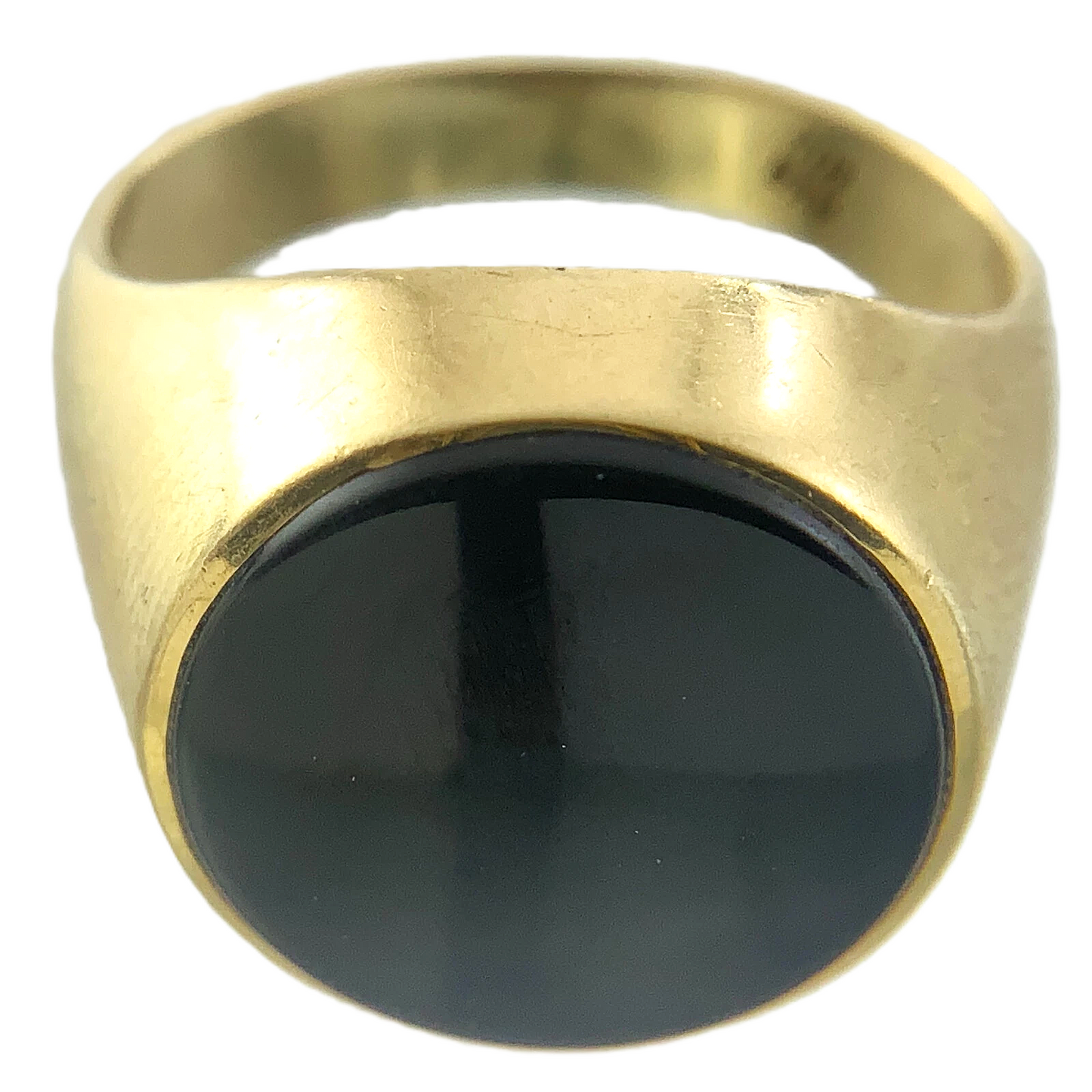 10K Yellow Gold Black Onyx Signet Ring Size: 7.5 AU250
