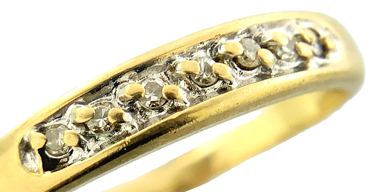 10K Yellow Gold Diamond Band Ring Size 6.75 AU253