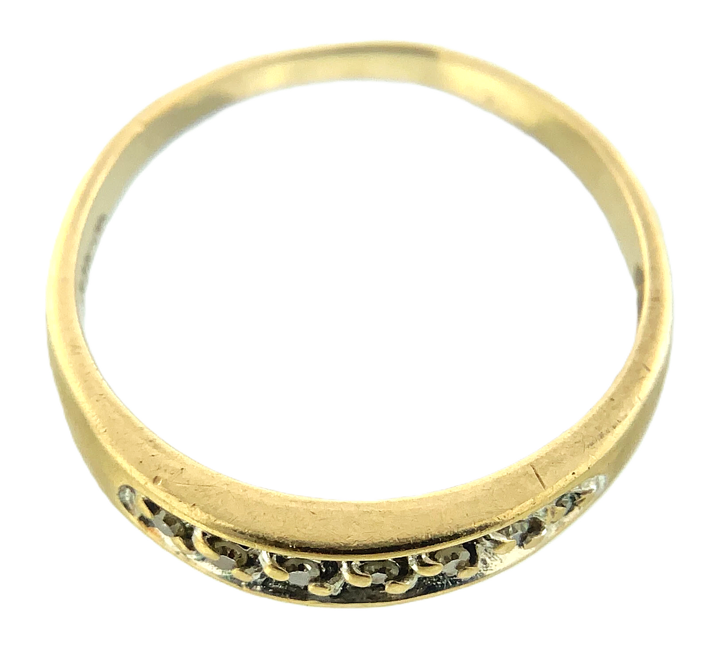 10K Yellow Gold Diamond Band Ring Size 6.75 AU253