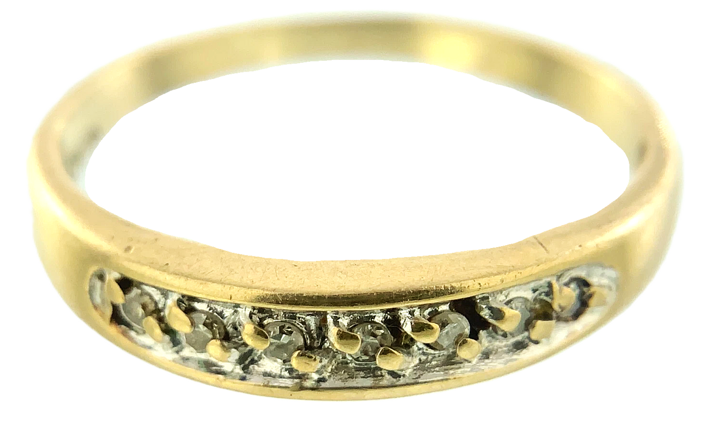 10K Yellow Gold Diamond Band Ring Size 6.75 AU253