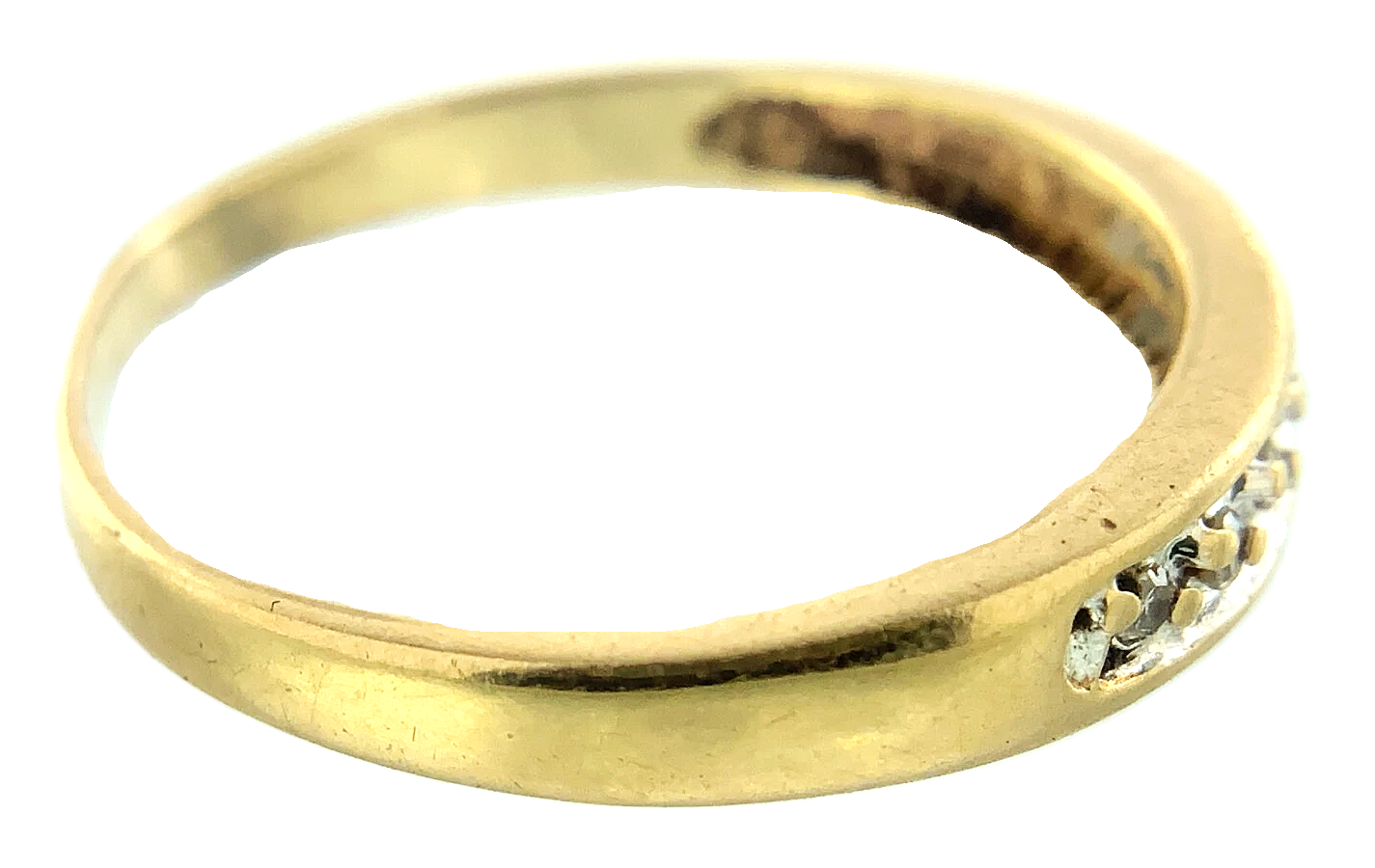 10K Yellow Gold Diamond Band Ring Size 6.75 AU253