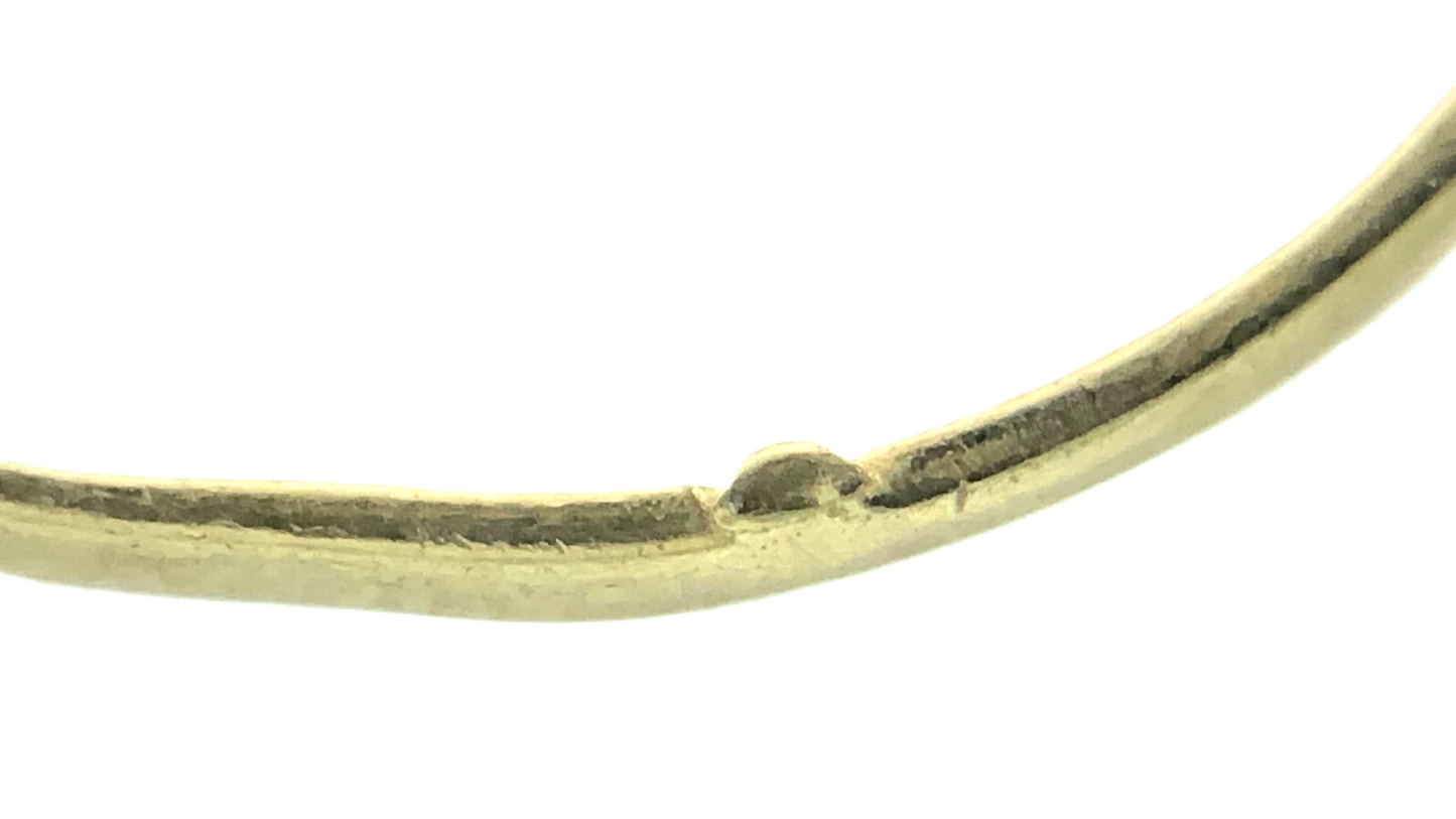 14K Yellow Gold Blue Sapphire Wishbone Ring Size 6.25 AU256