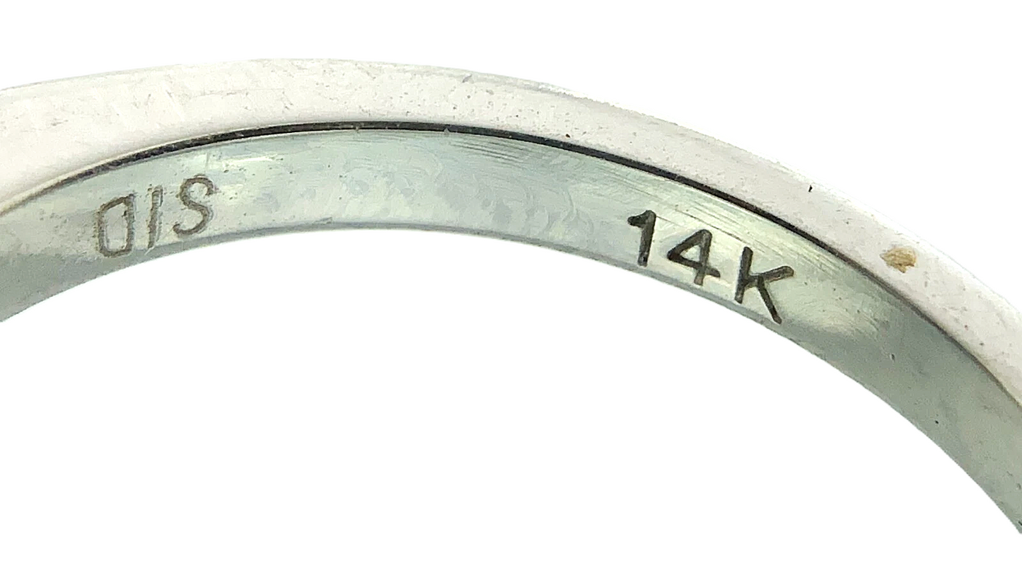 14K White Gold Diamond Engagement Ring Size 7 AU257