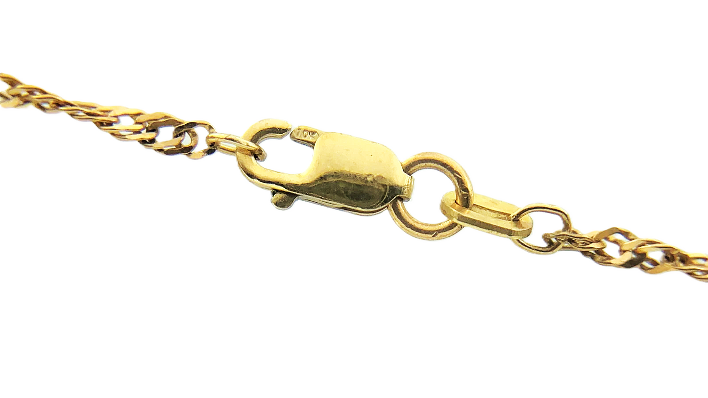 10K Yellow Gold Rope Link Chain Bracelet 7 in x 2 mm AU269