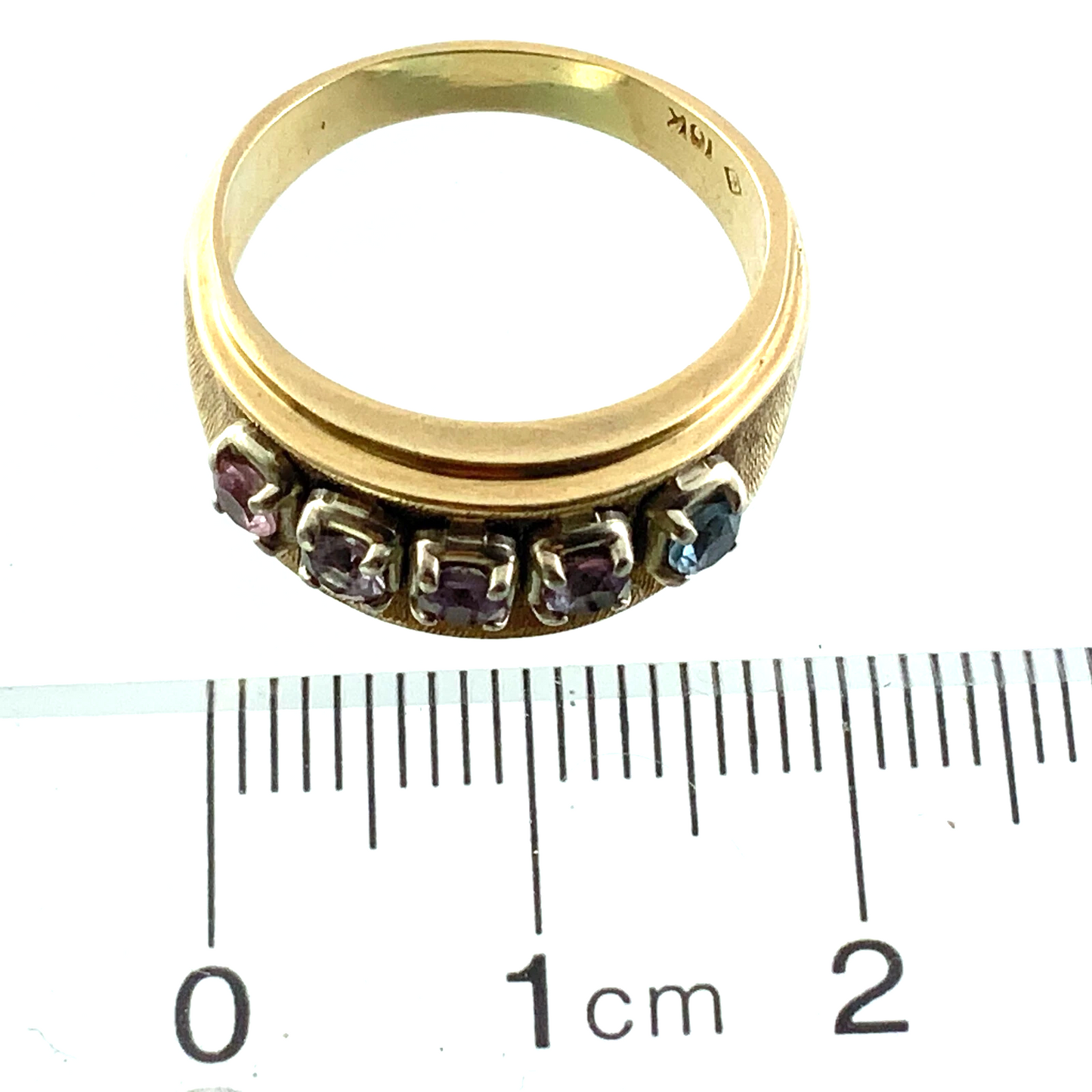 10K Yellow Gold Ring 5 Birthstone Multicolor Gemstone Band Size: 7 AU274