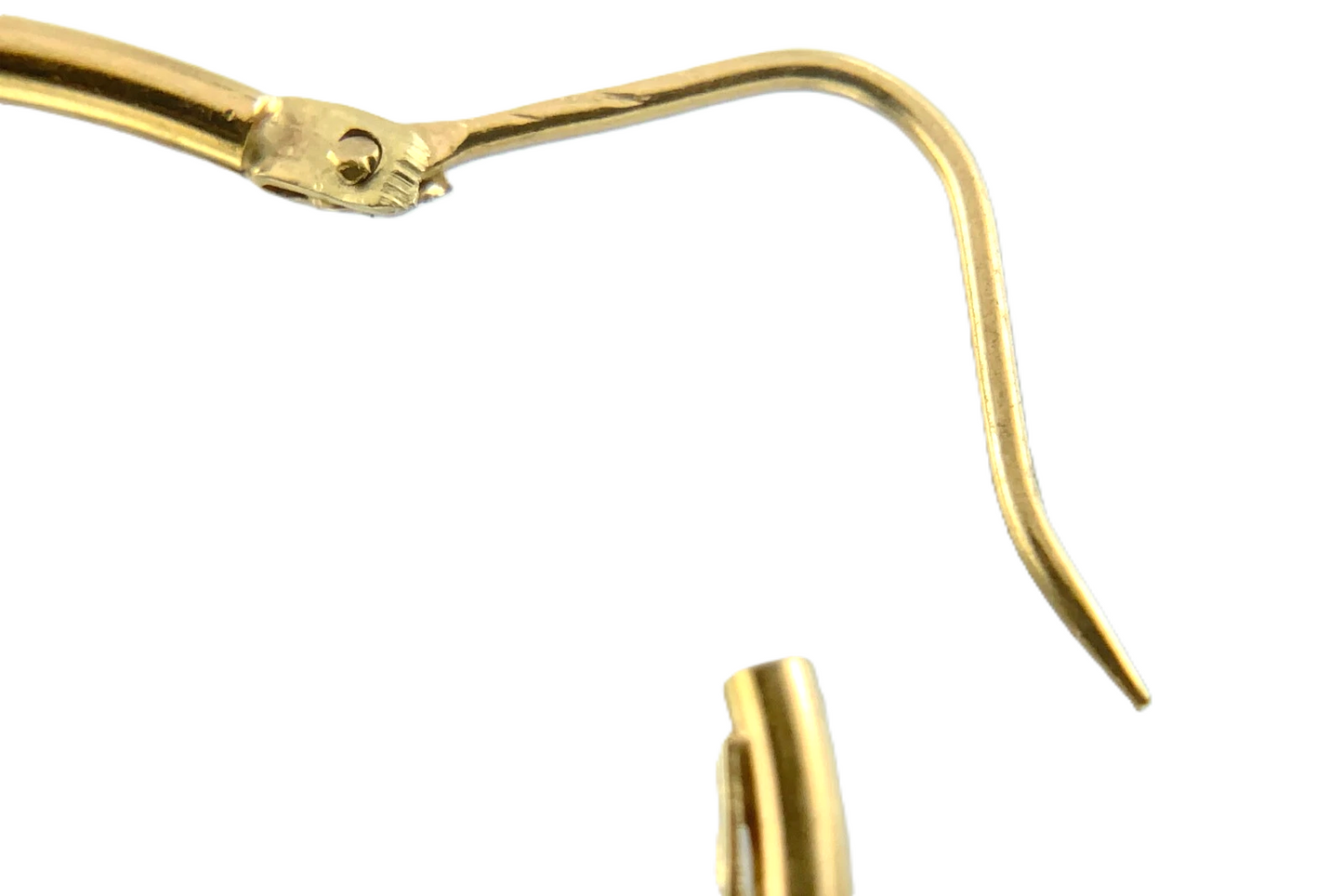 18K Yellow Gold Simple Elegant Hoop Earrings 1in AU280