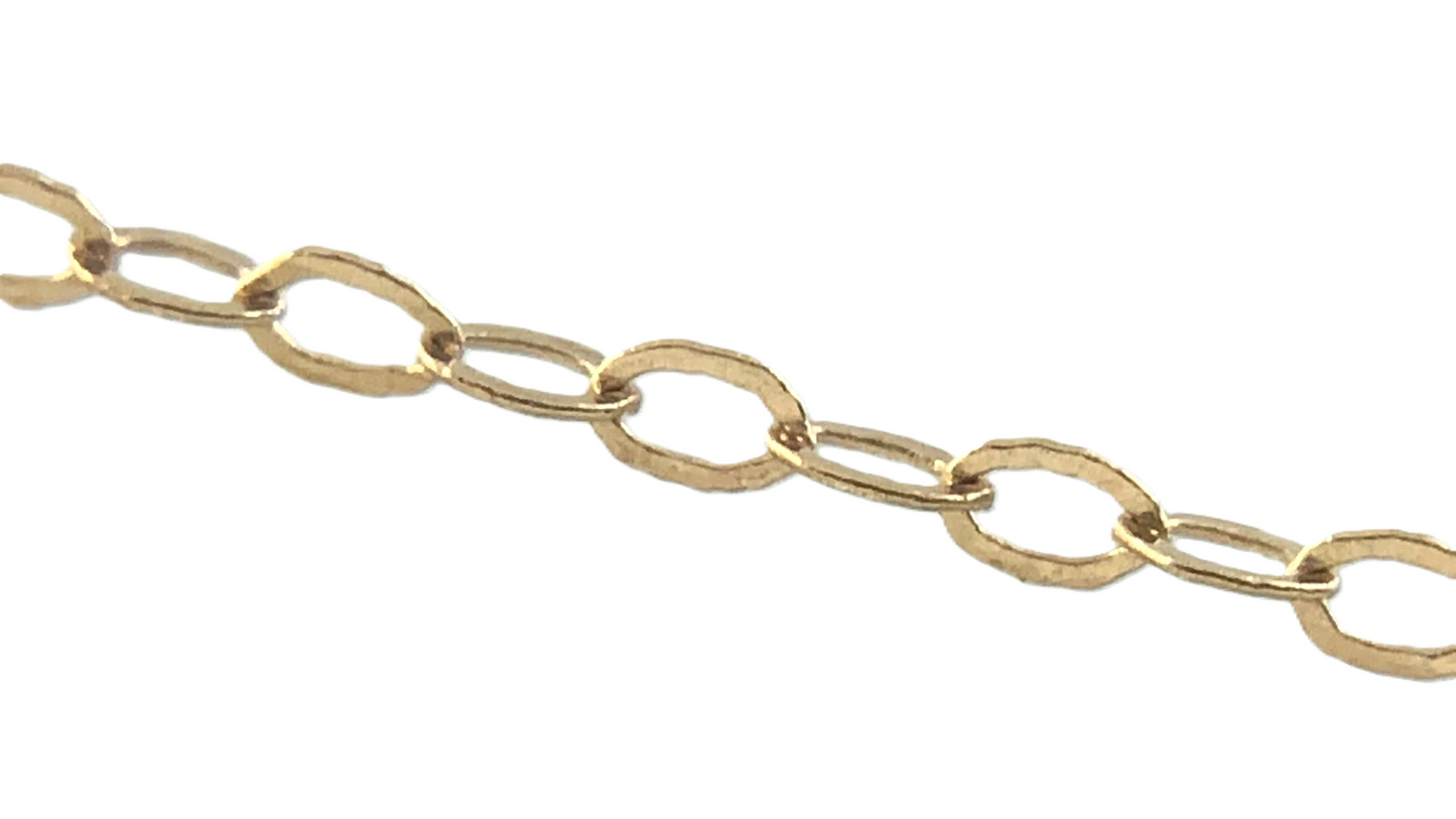 10K Yellow Gold Flat Cable Link Chain Necklace 15.75 in x 1 mm AU284