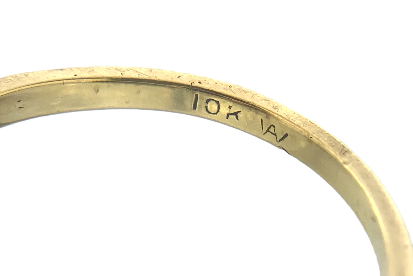 10K Yellow Gold Blue Oval Stone Solitaire Ring Size 6 AU293