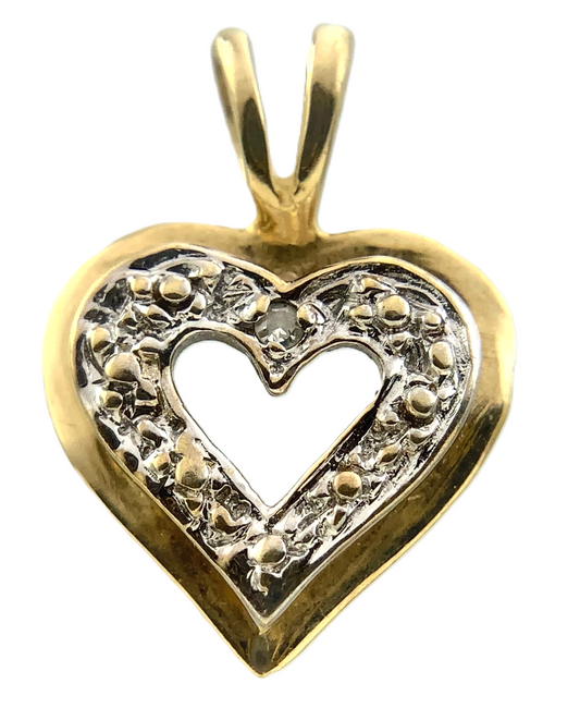 10K Yellow Gold Heart Shape Pendant Symbol of Love AU301