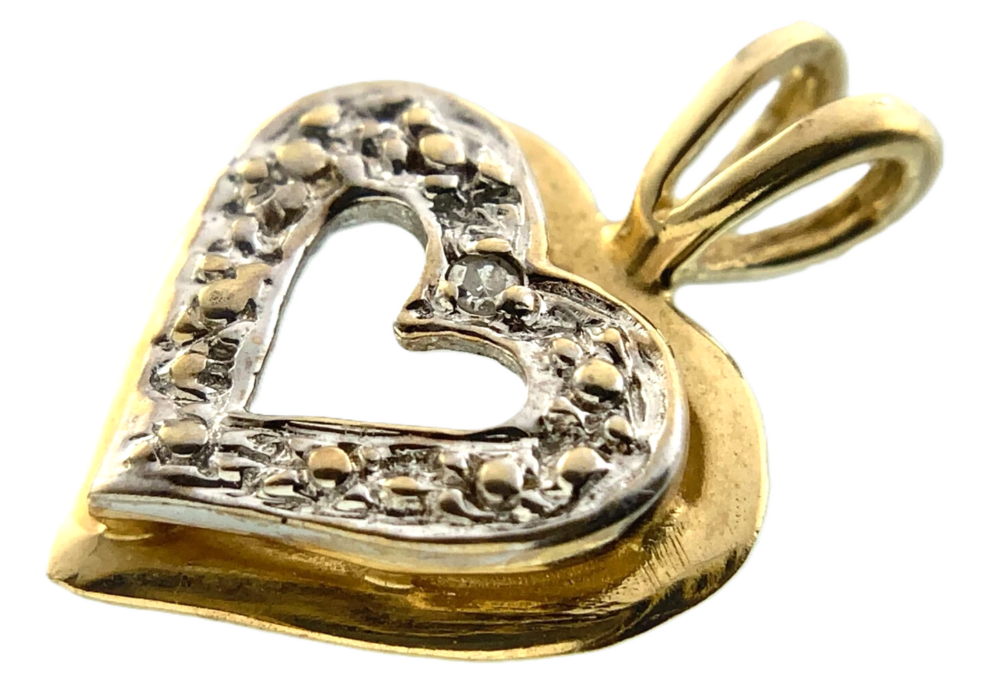 10K Yellow Gold Heart Shape Pendant Symbol of Love AU301