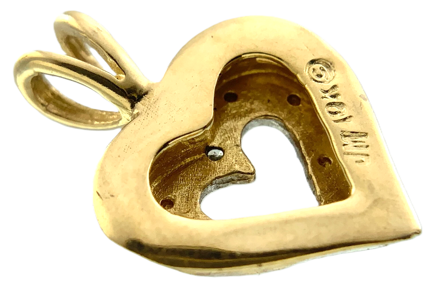 10K Yellow Gold Heart Shape Pendant Symbol of Love AU301