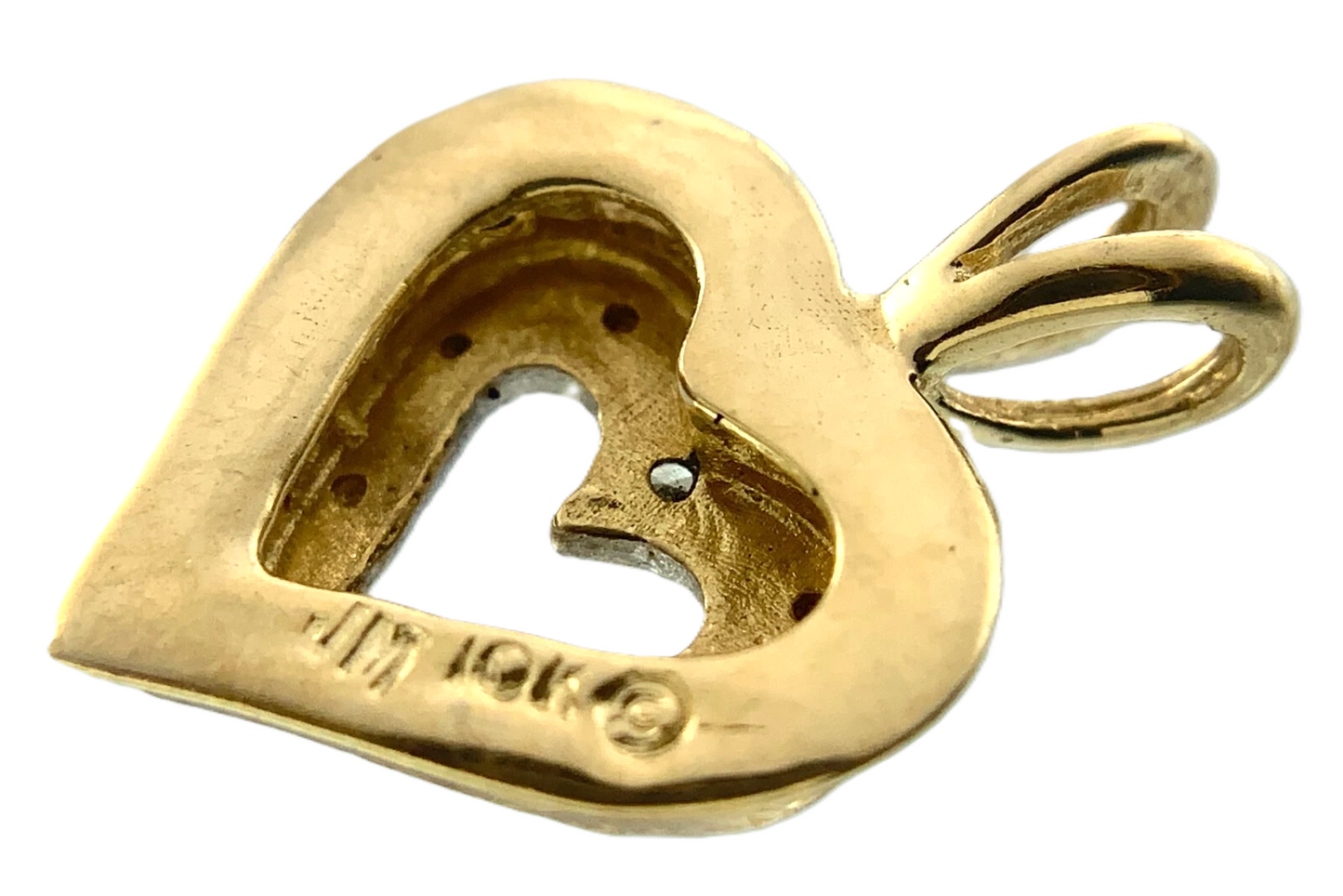 10K Yellow Gold Heart Shape Pendant Symbol of Love AU301