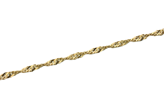 10K Yellow Gold Singapore Link Chain Necklace 15.75 in x 1 mm AU304