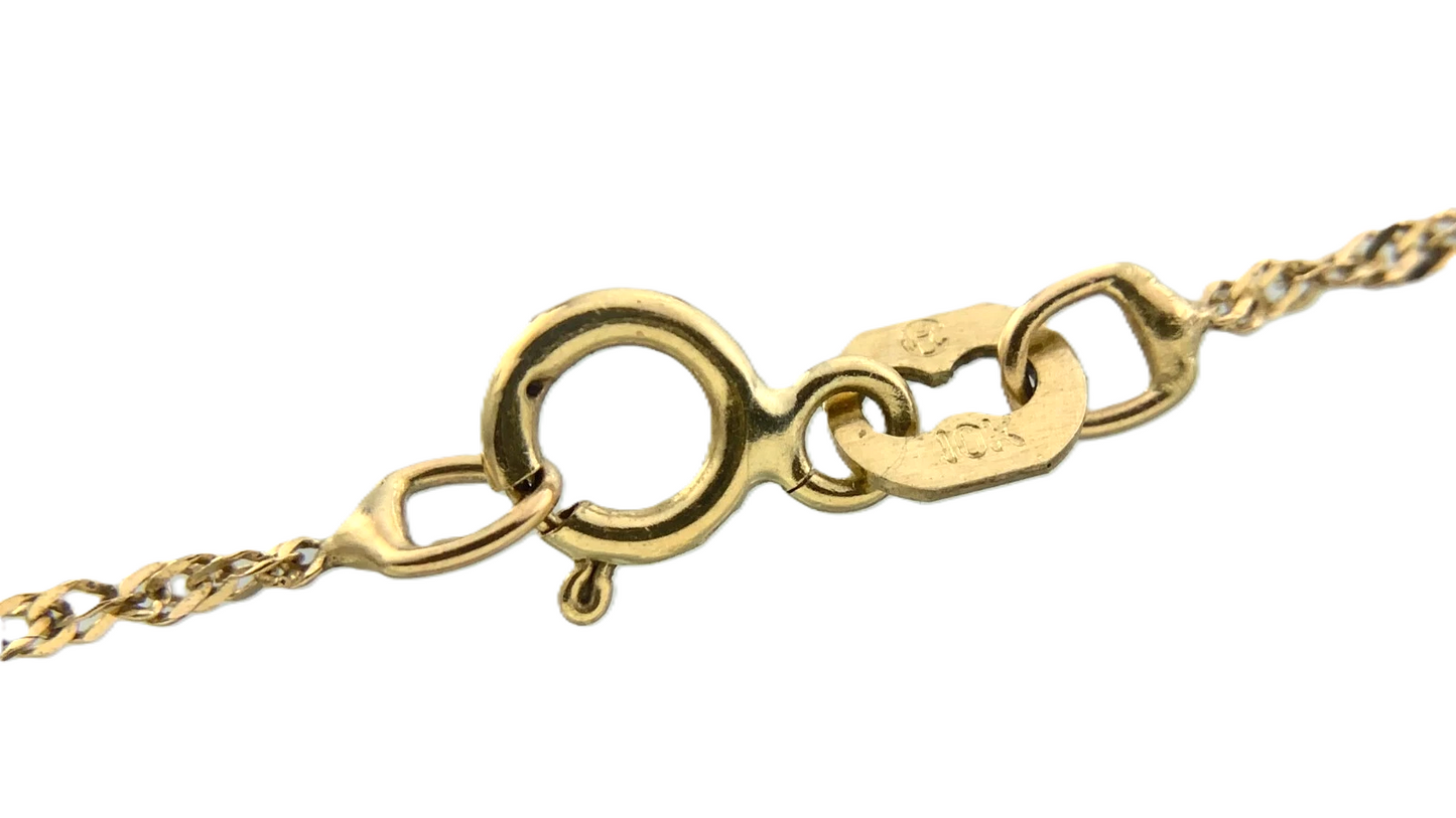 10K Yellow Gold Singapore Link Chain Necklace 15.75 in x 1 mm AU304