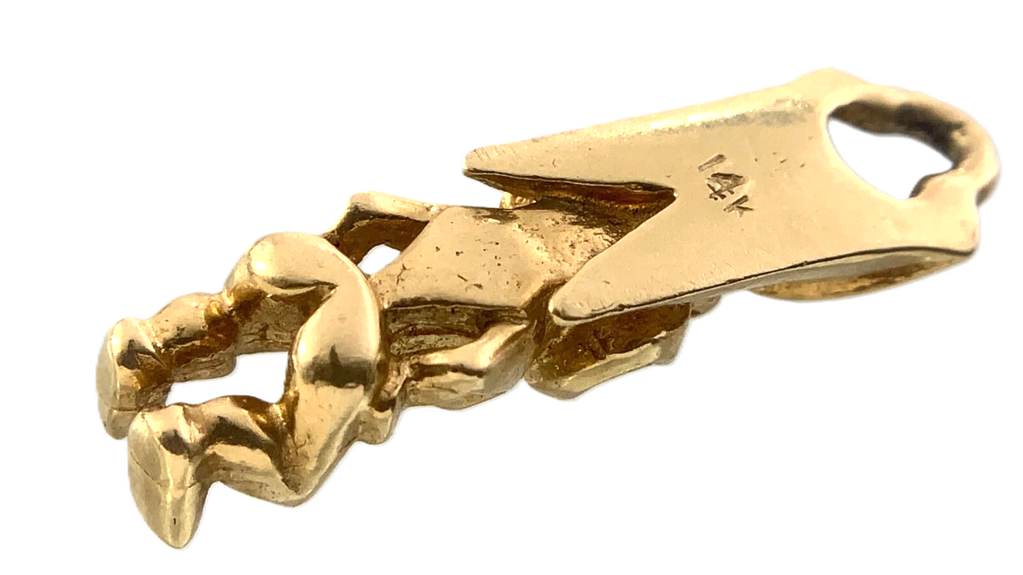 14K Yellow Gold Hawaiian Tiki God Pendant 3.5 grams AU307