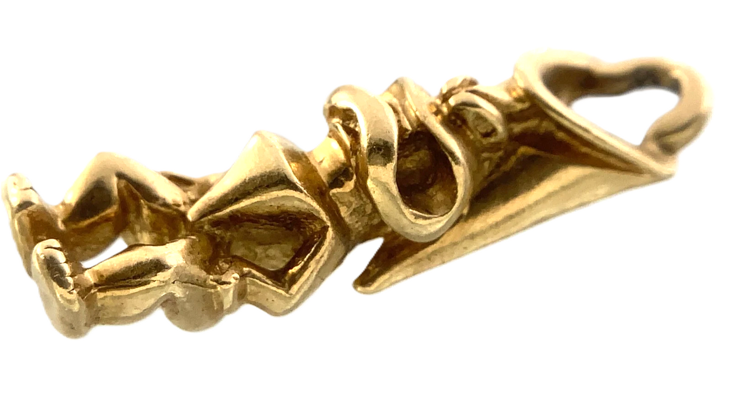 14K Yellow Gold Hawaiian Tiki God Pendant 3.5 grams AU307