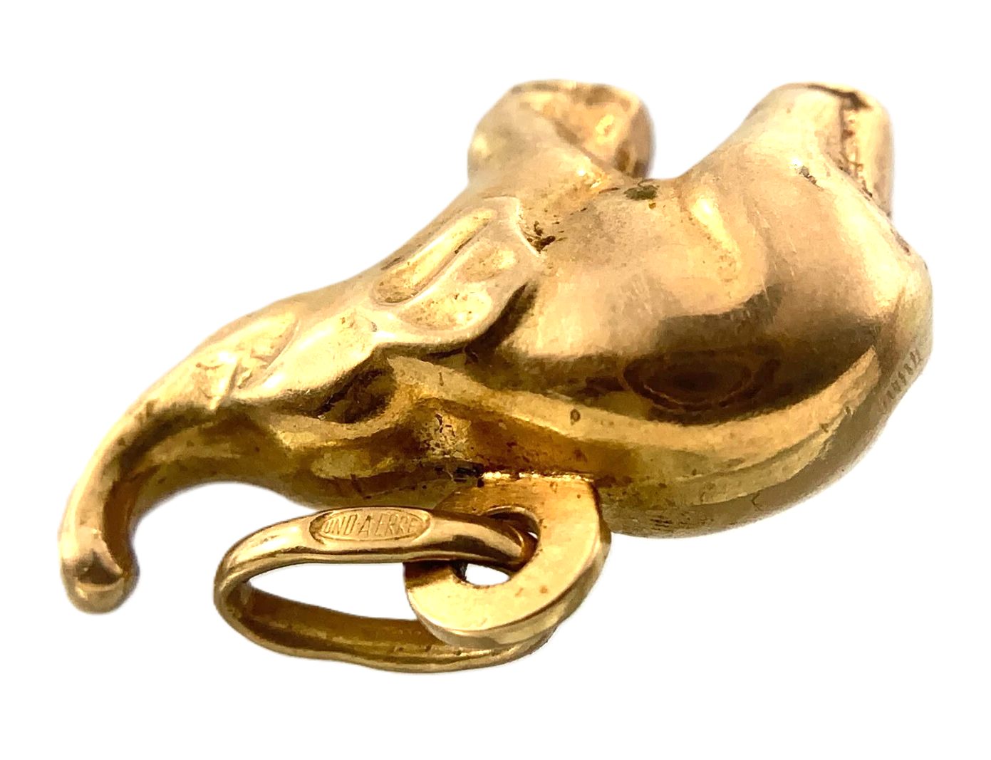 10K Yellow Gold Elephant Charm Pendant 1.2 grams AU310