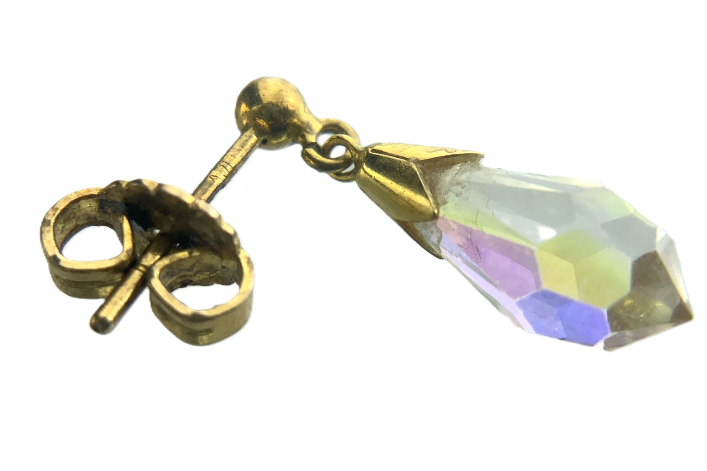 Elegant Iridescent Cubic Zirconia Earrings 9k Gold 375 BB780