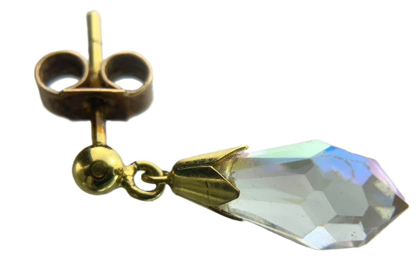 Elegant Iridescent Cubic Zirconia Earrings 9k Gold 375 BB780