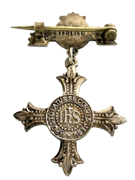 IHS Jesus Christ Holy Pendant Sterling Pin Apostolatus SS Cordis DD047