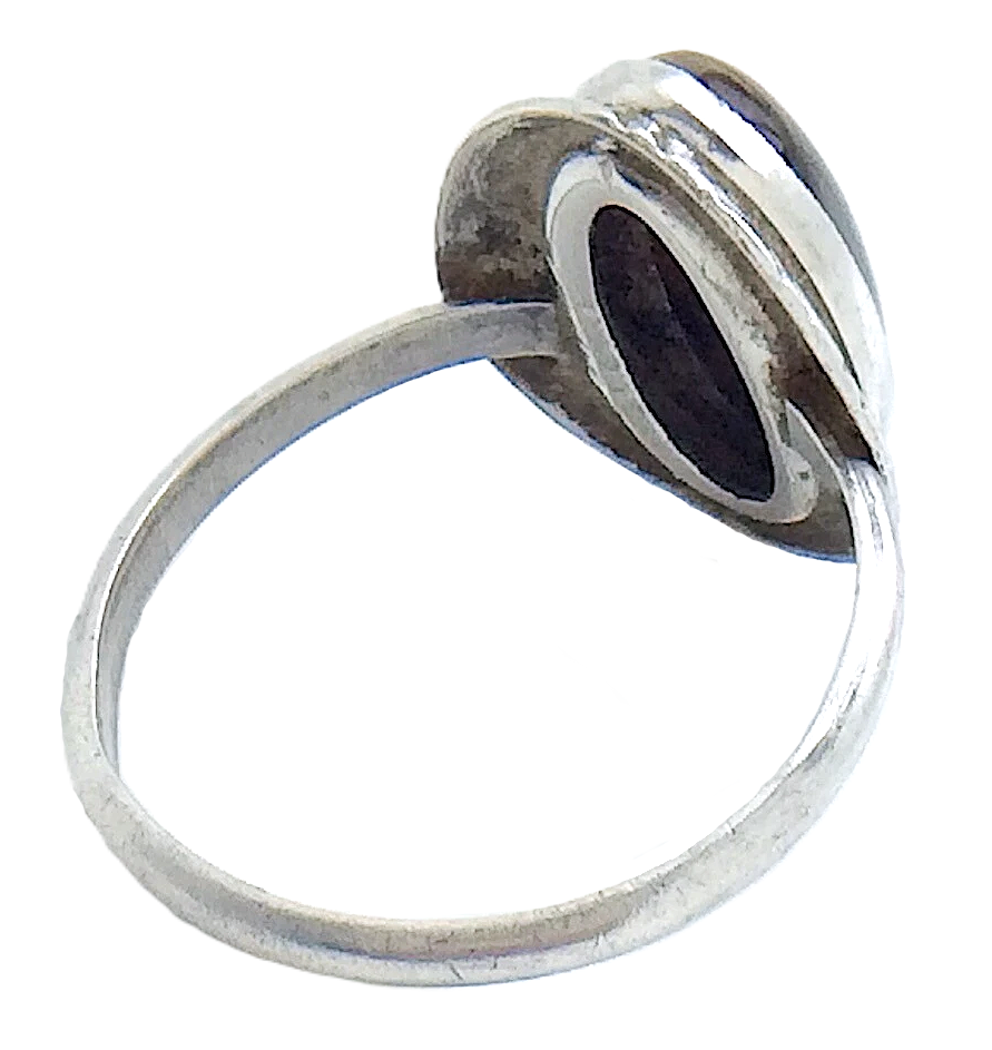 Womans Ladies Vintage Southwestern Oval Cabochon Stone Sterling Silver Size 8 US Ring 2.9g I988