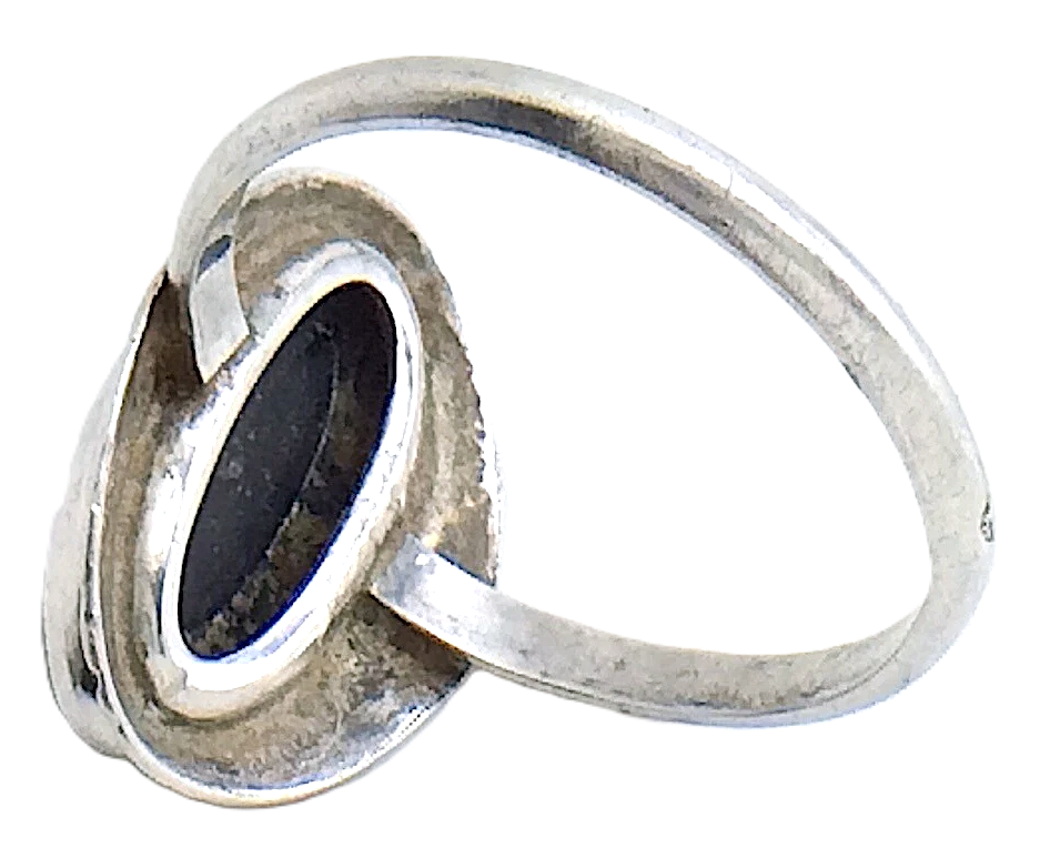 Womans Ladies Vintage Southwestern Oval Cabochon Stone Sterling Silver Size 8 US Ring 2.9g I988