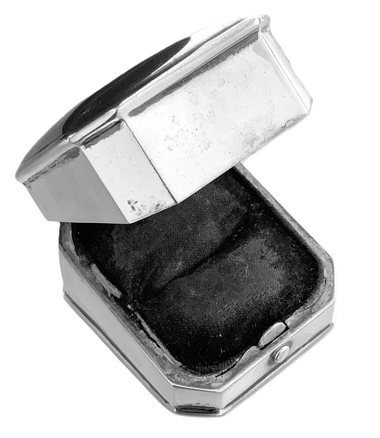 Art Deco Birks Sterling Silver Ring Box Engraved Rectangular Display Box II304