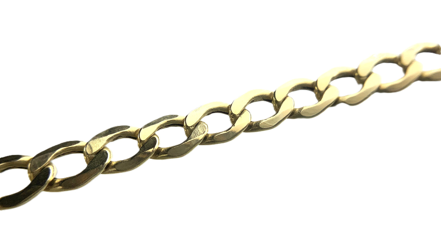 10K Yellow Gold  Cuban Link Chain Necklace 22.25 in x 5 mm AU313