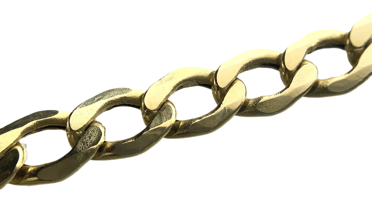 10K Yellow Gold  Cuban Link Chain Necklace 22.25 in x 5 mm AU313