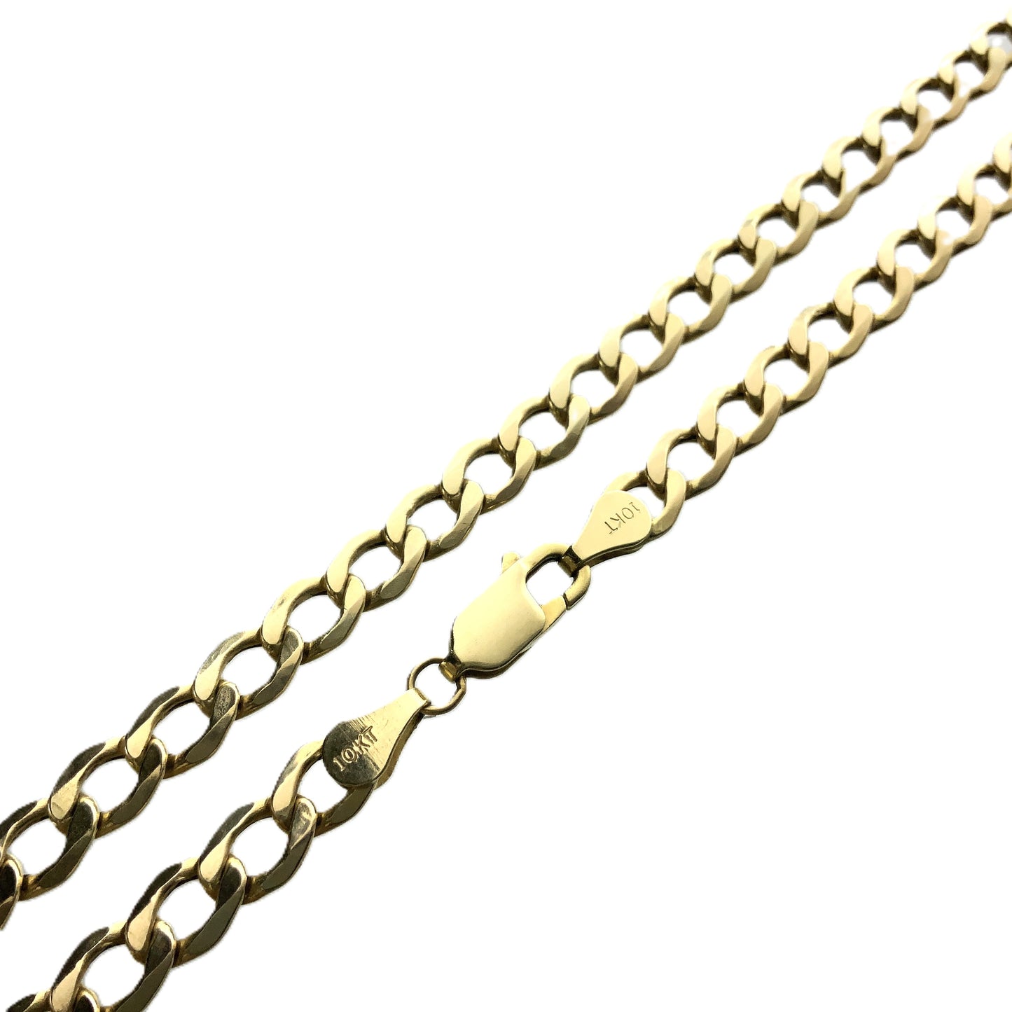 10K Yellow Gold  Cuban Link Chain Necklace 22.25 in x 5 mm AU313