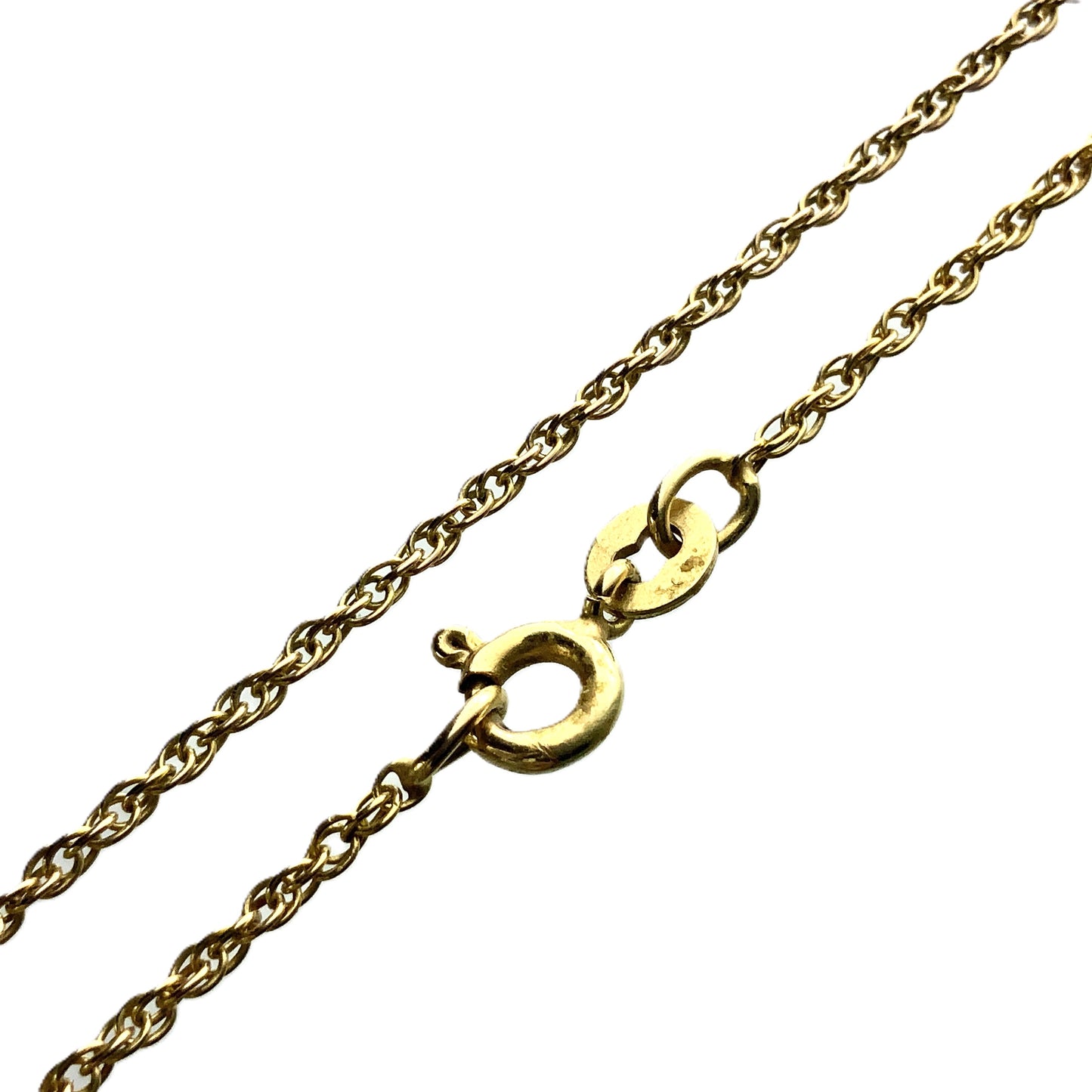 10K Yellow Gold  Rope Link Chain Necklace 24.25 in x 1 mm AU314