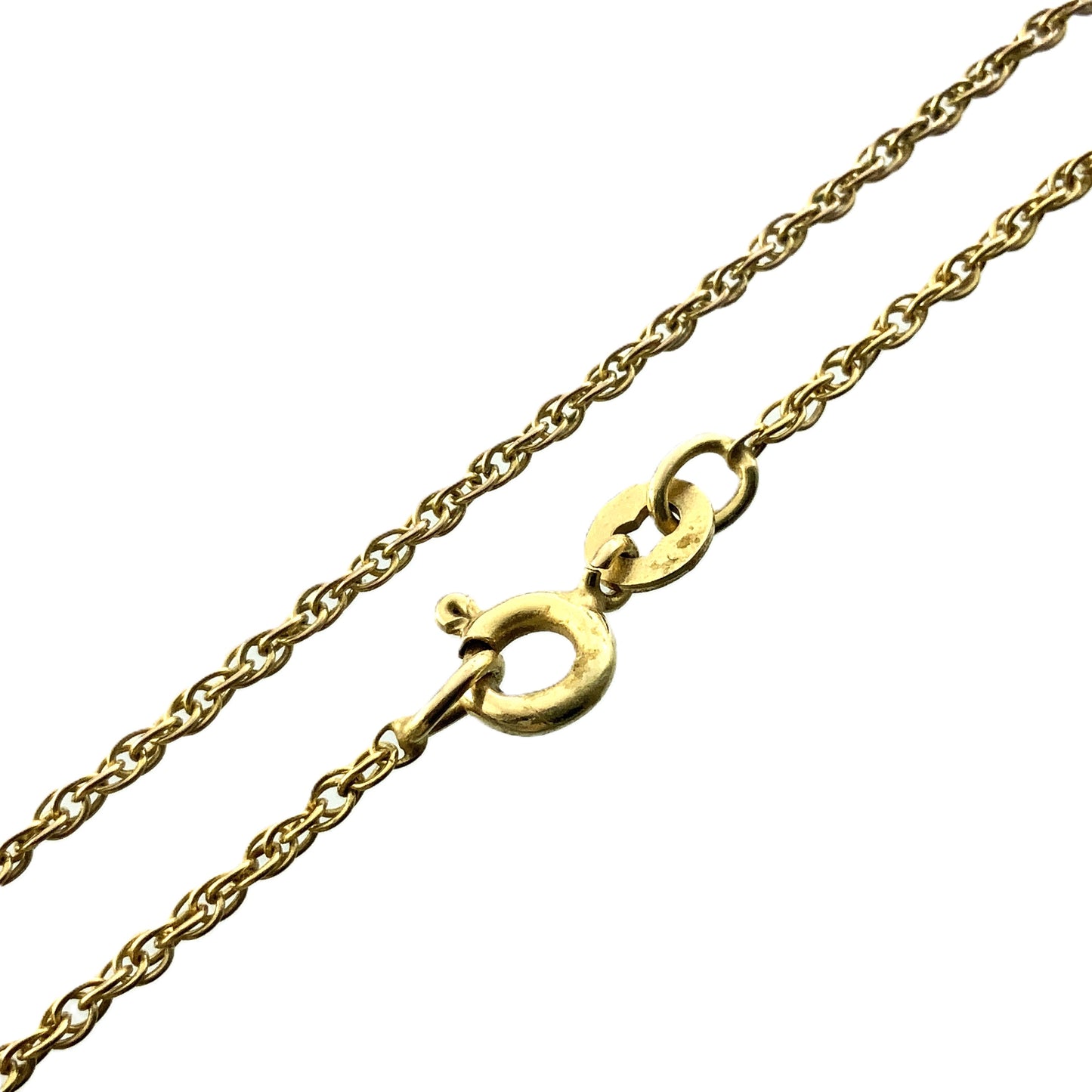 10K Yellow Gold  Rope Link Chain Necklace 24.25 in x 1 mm AU314