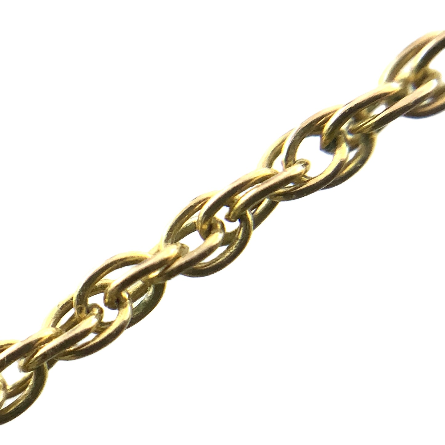 10K Yellow Gold  Rope Link Chain Necklace 24.25 in x 1 mm AU314