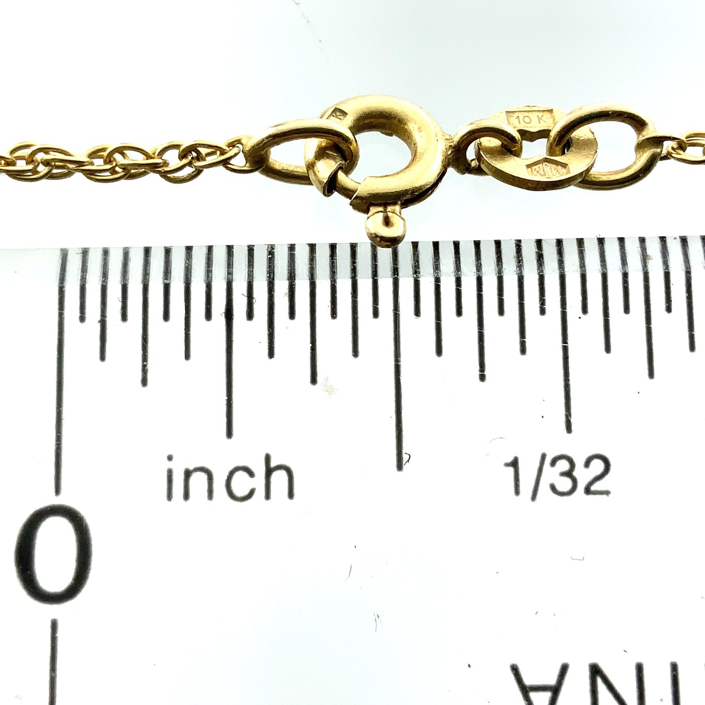 10K Yellow Gold  Rope Link Chain Necklace 24.25 in x 1 mm AU314