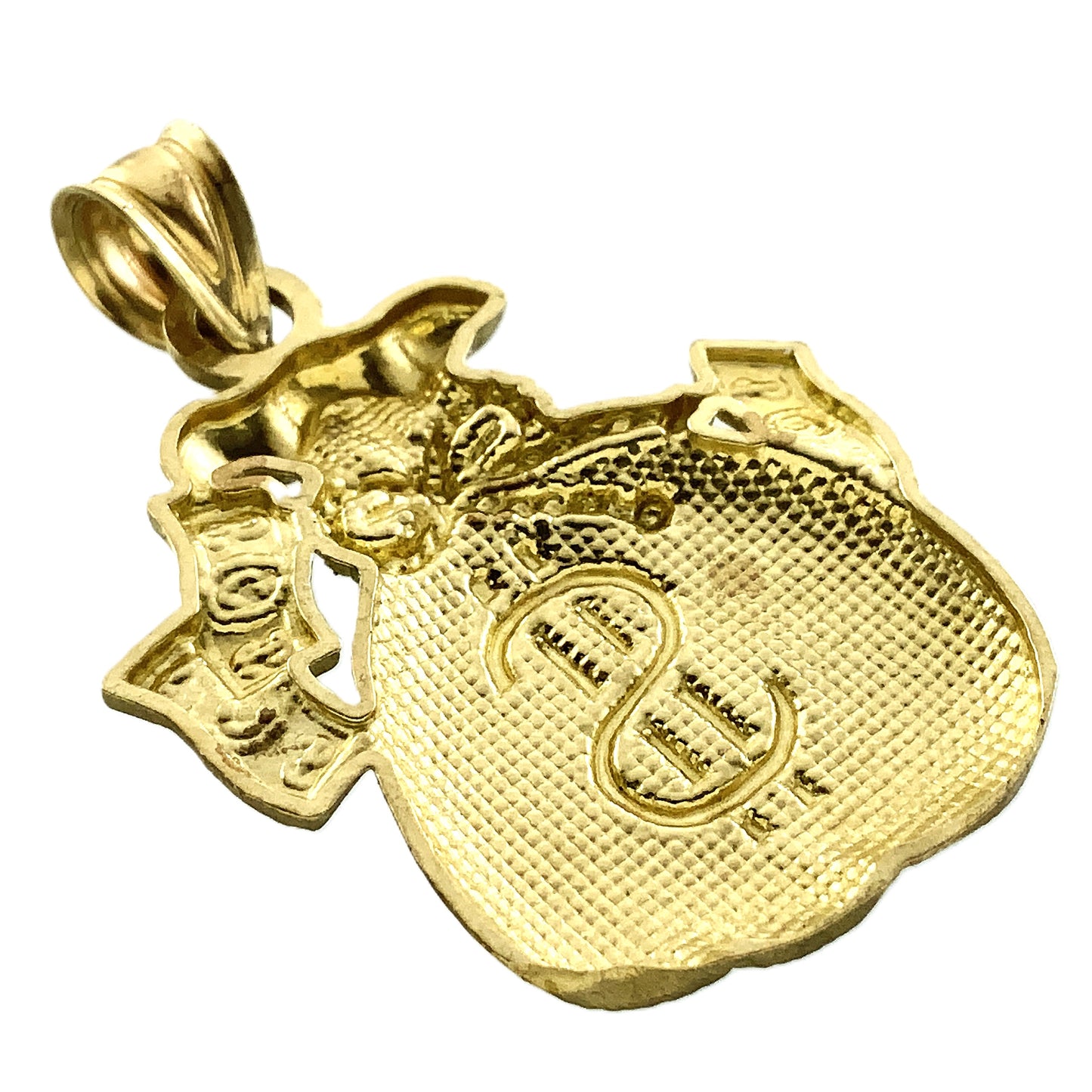 10K Yellow Gold Money Bag Pendant Charm AU316