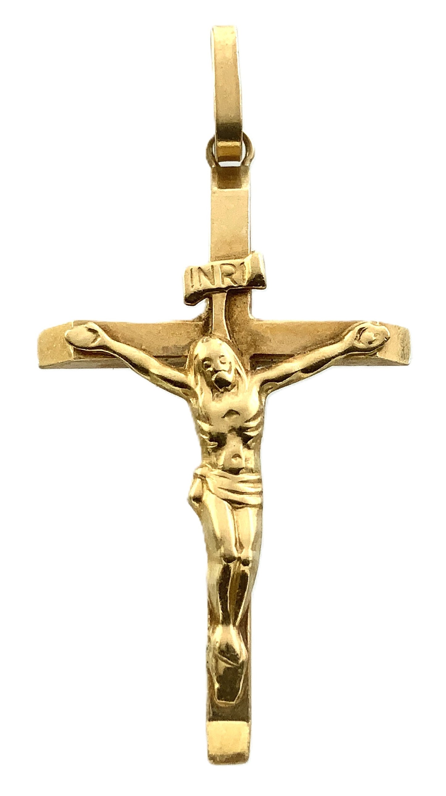 10K Yellow Gold  Religious Crucifix Jesus Christ Charm Pendant AU317