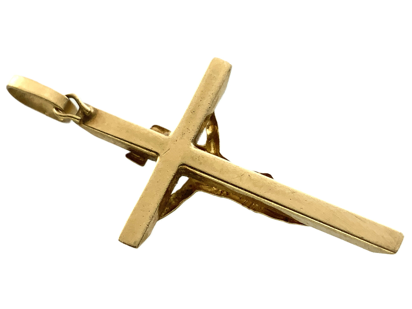 10K Yellow Gold  Religious Crucifix Jesus Christ Charm Pendant AU317