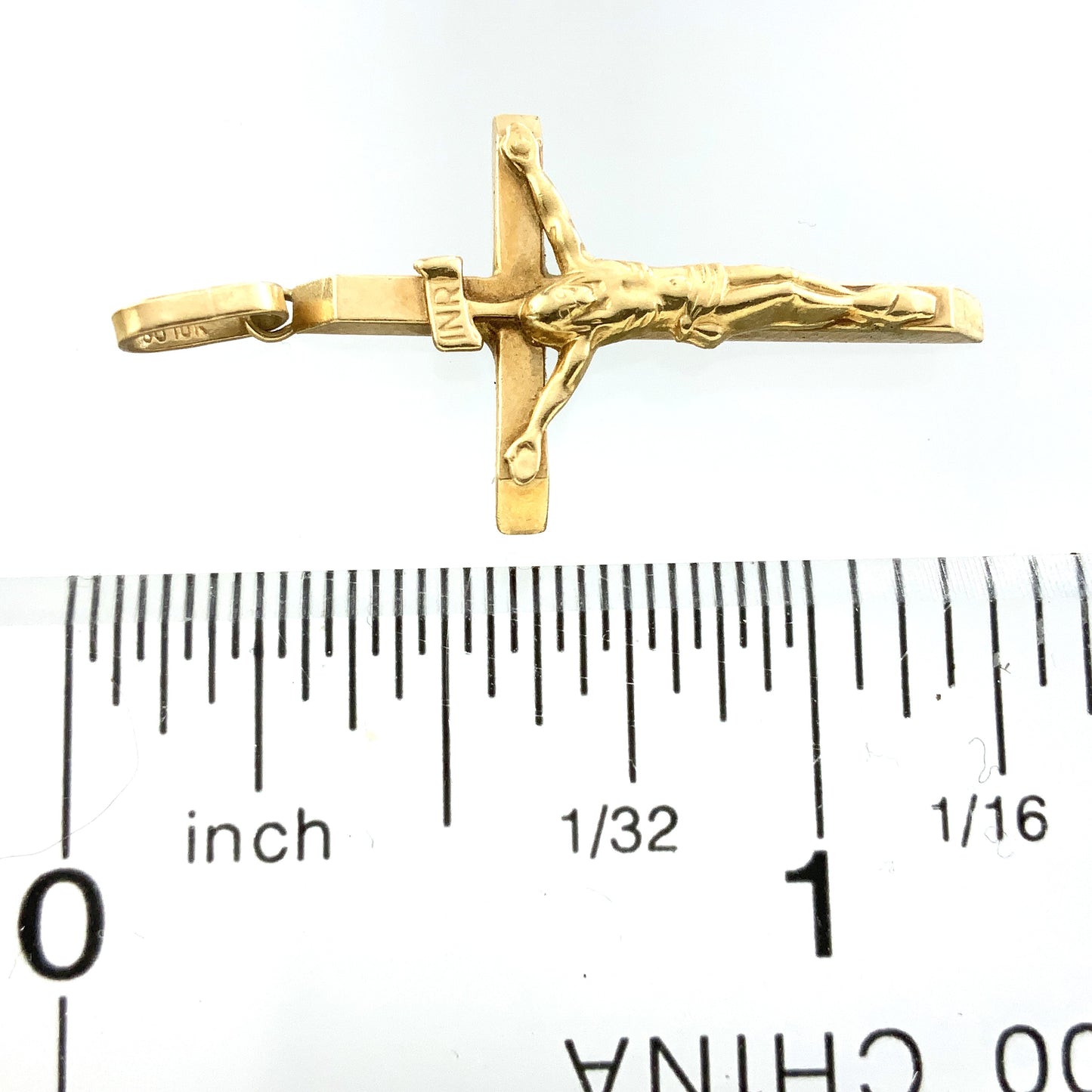 10K Yellow Gold  Religious Crucifix Jesus Christ Charm Pendant AU317