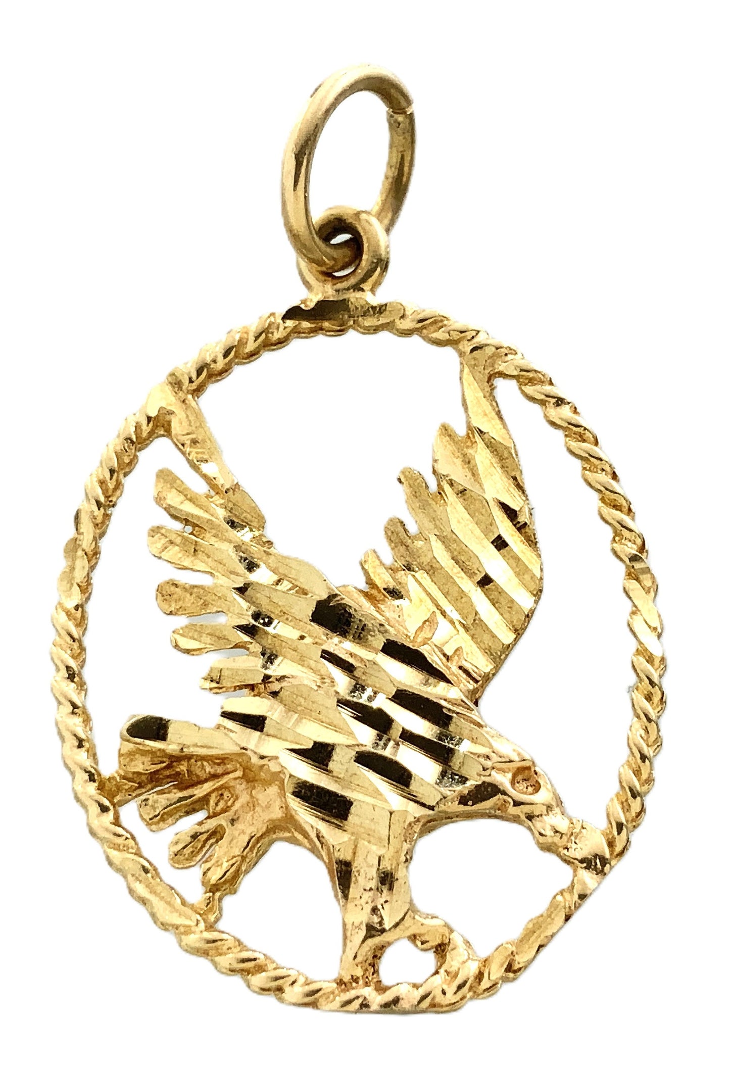 10K Yellow Gold Eagle Charm Pendant AU318